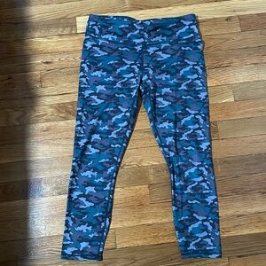 Cropped Teak Army Print Fabletics Leggings